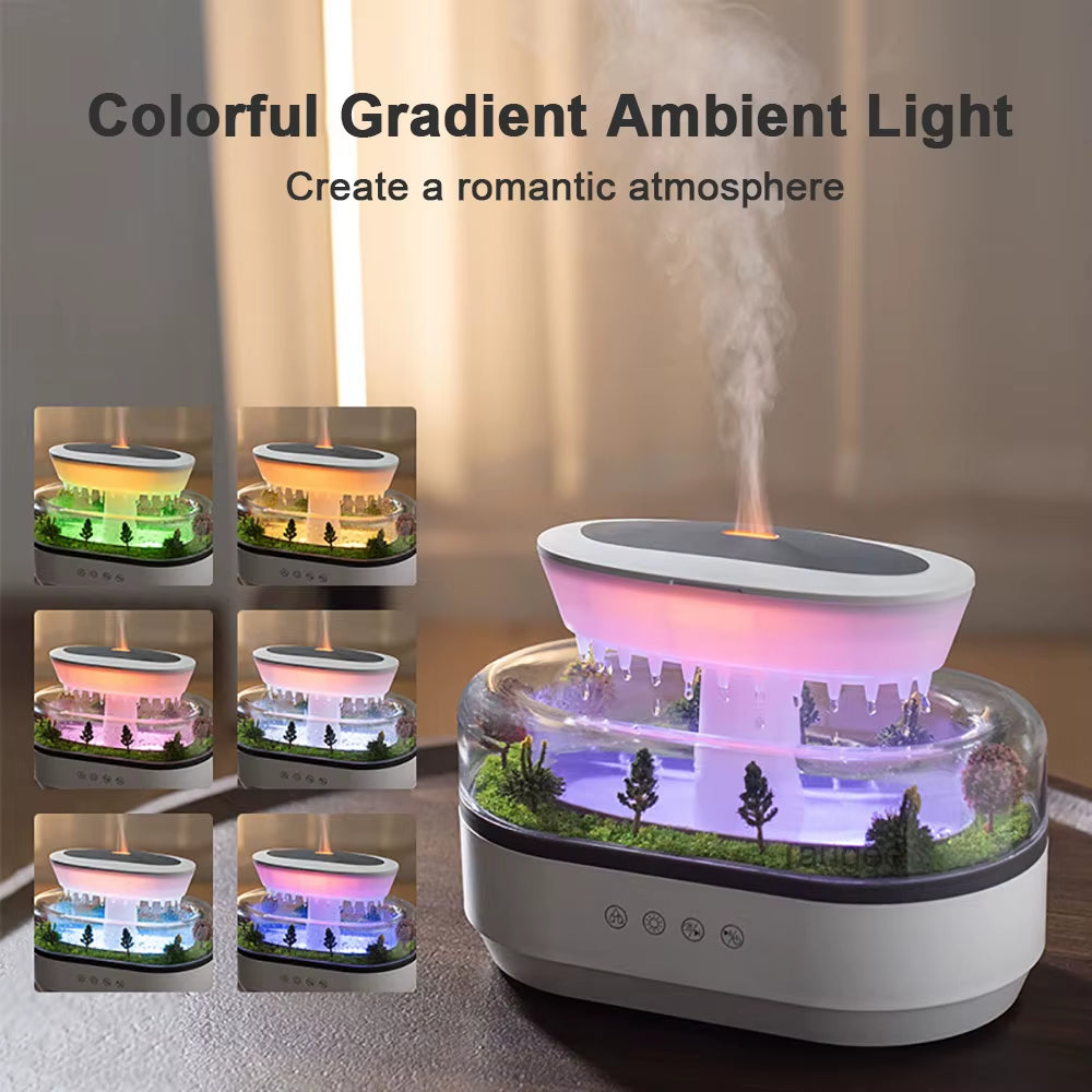 Humidifier Essential Oils Diffuser Raindrop Music Humidifier Home Fragrance Aromatherapy Diffuser Colorful Light Air Humidifier