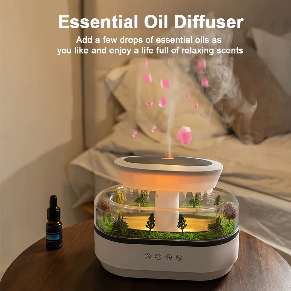 Humidifier Essential Oils Diffuser Raindrop Music Humidifier Home Fragrance Aromatherapy Diffuser Colorful Light Air Humidifier